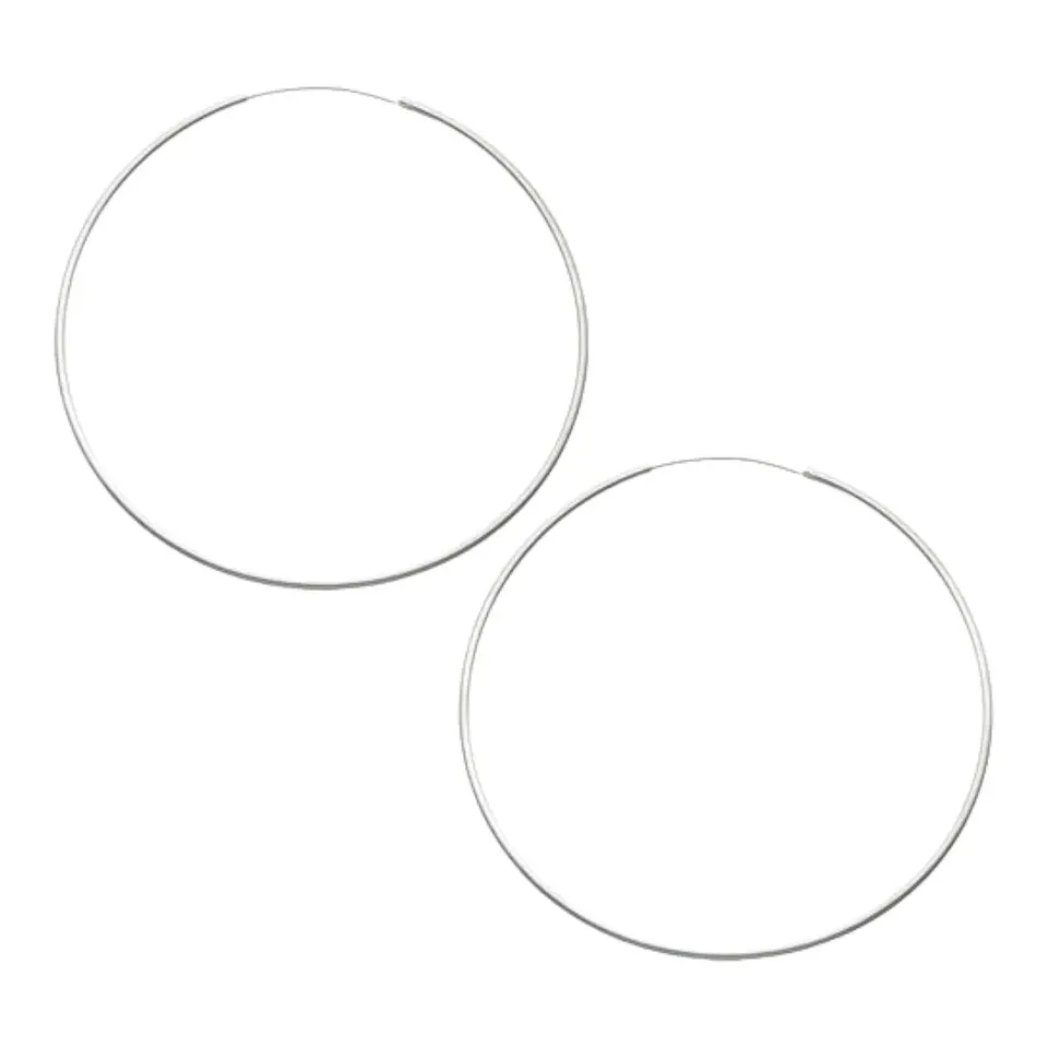 Argollas lisas de 80 mm de plata 925 1