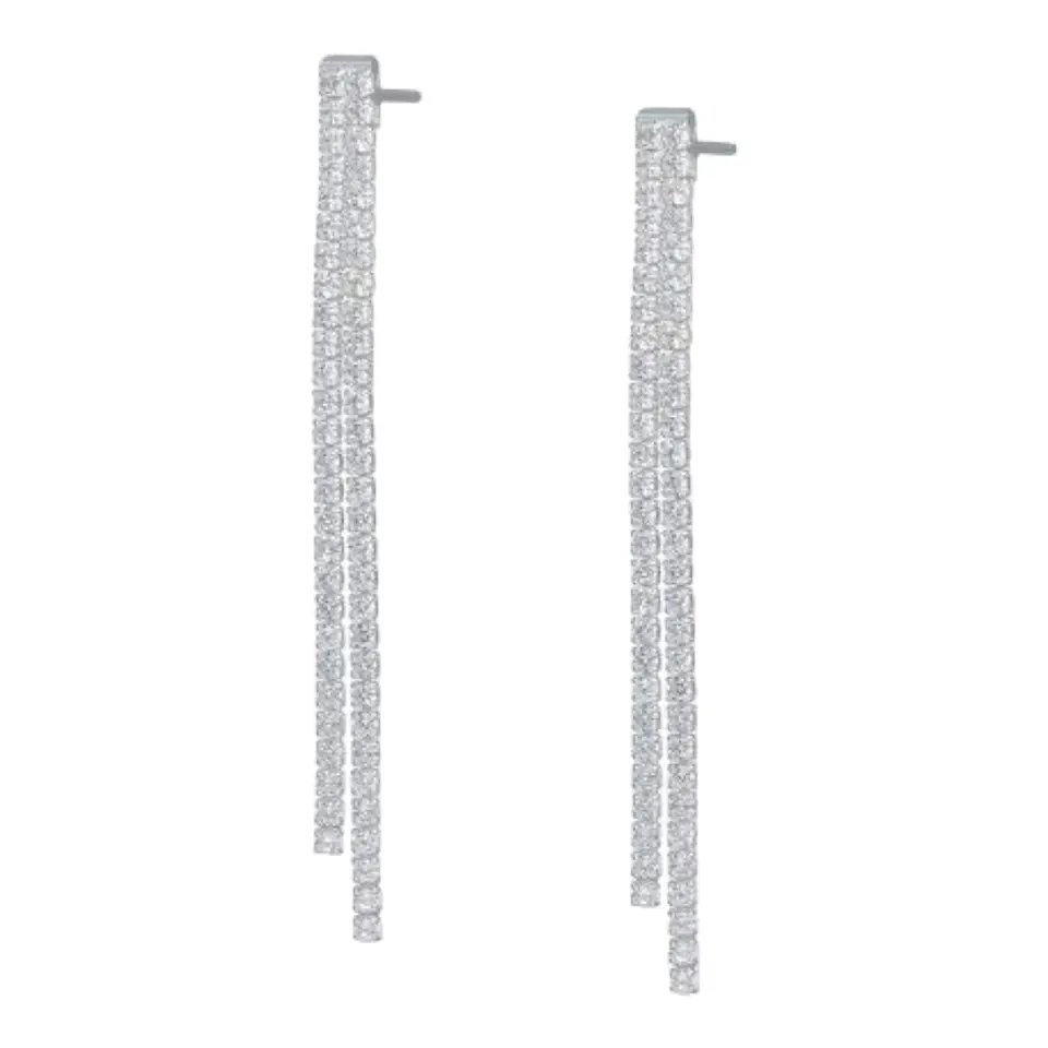 Aros largos circones tenis de plata 925 1
