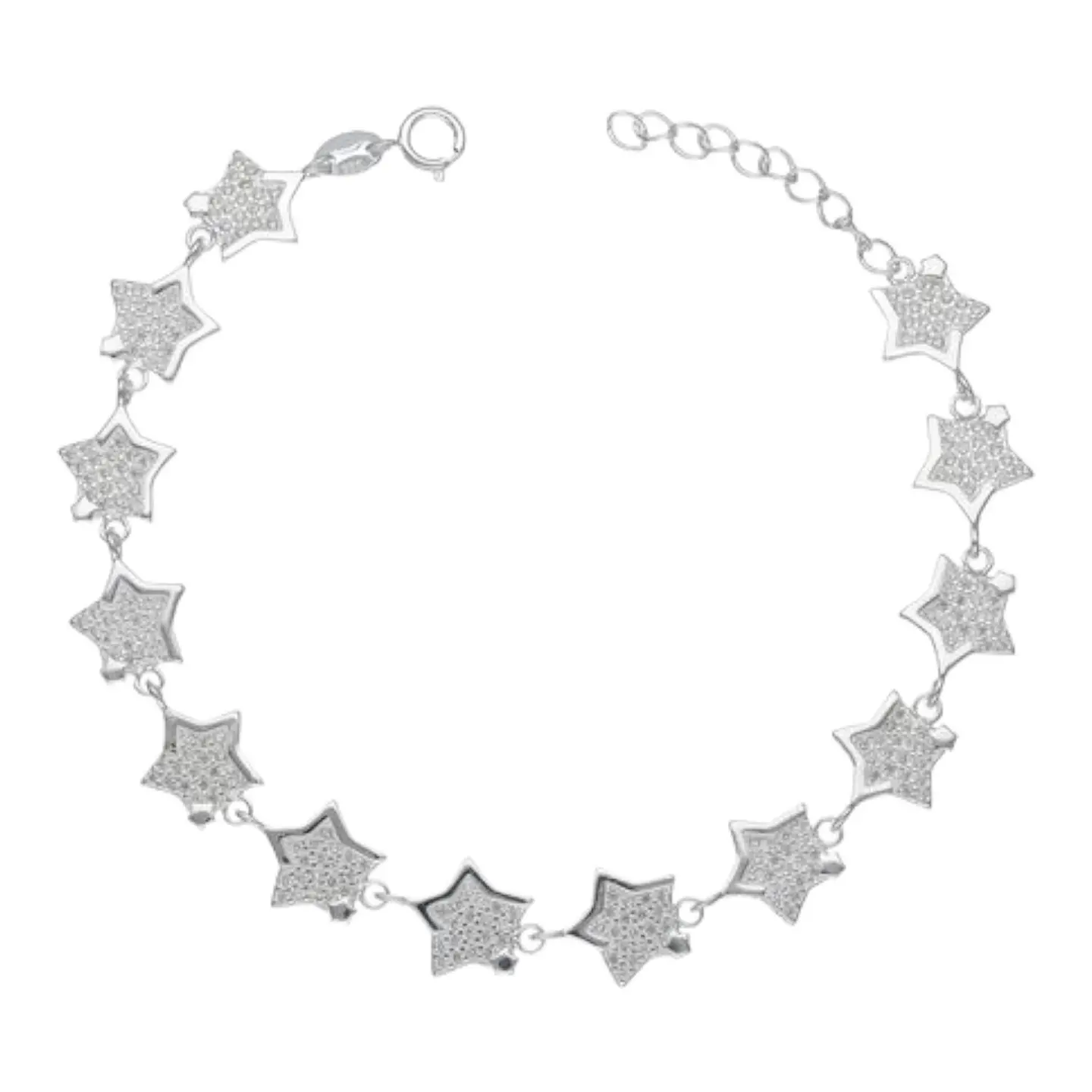Pulsera estrellas circones 19 cm de plata 925 1