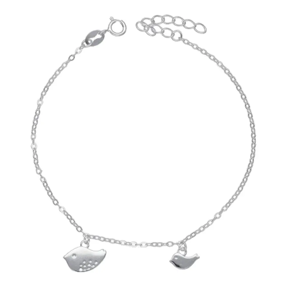 Pulsera mama hijo diseño pajarito 20 cm de plata 925 1