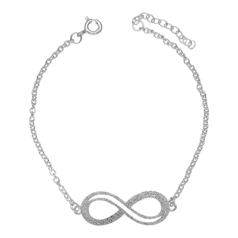 Pulsera infinito martillado 19cm + 3 cm de plata 925