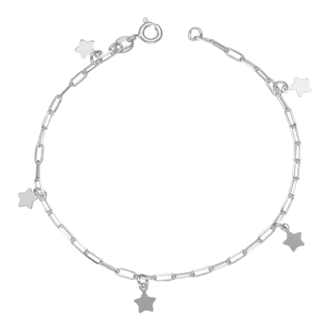 Pulsera tradicional estrellas 19 cm de plata 925