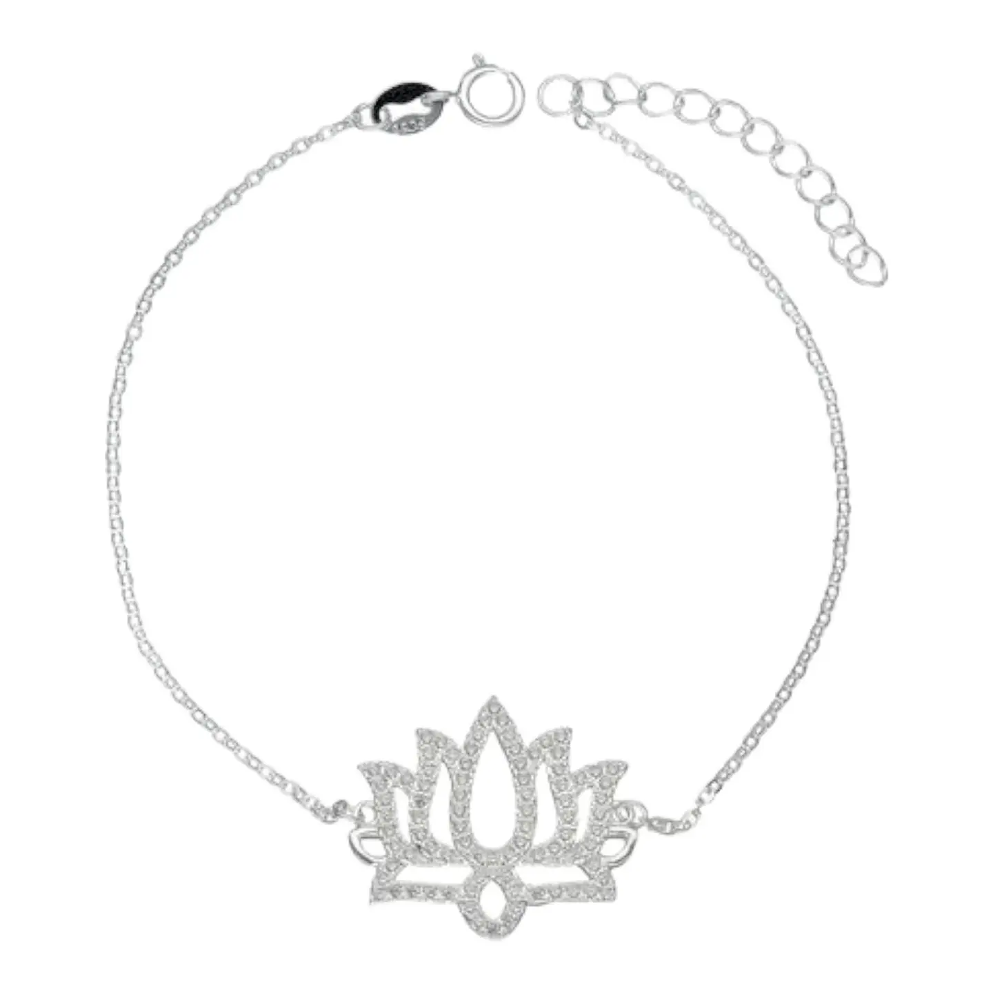 Pulsera flor de loto con circones de plata 925 1