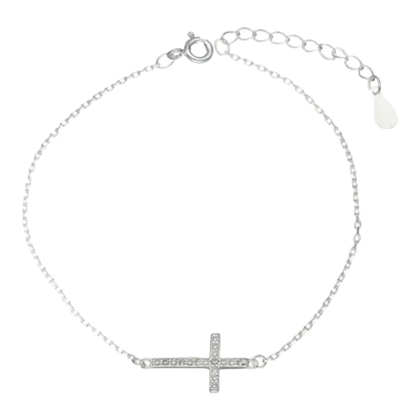 Pulsera cruz circones de plata 925 1