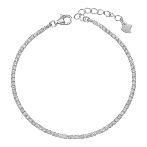 Pulsera circones tenis 20 cm de plata 925