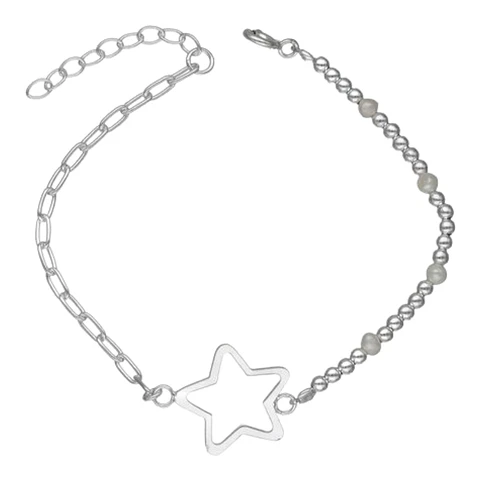 Pulsera estrella perlas esferas de plata 925
