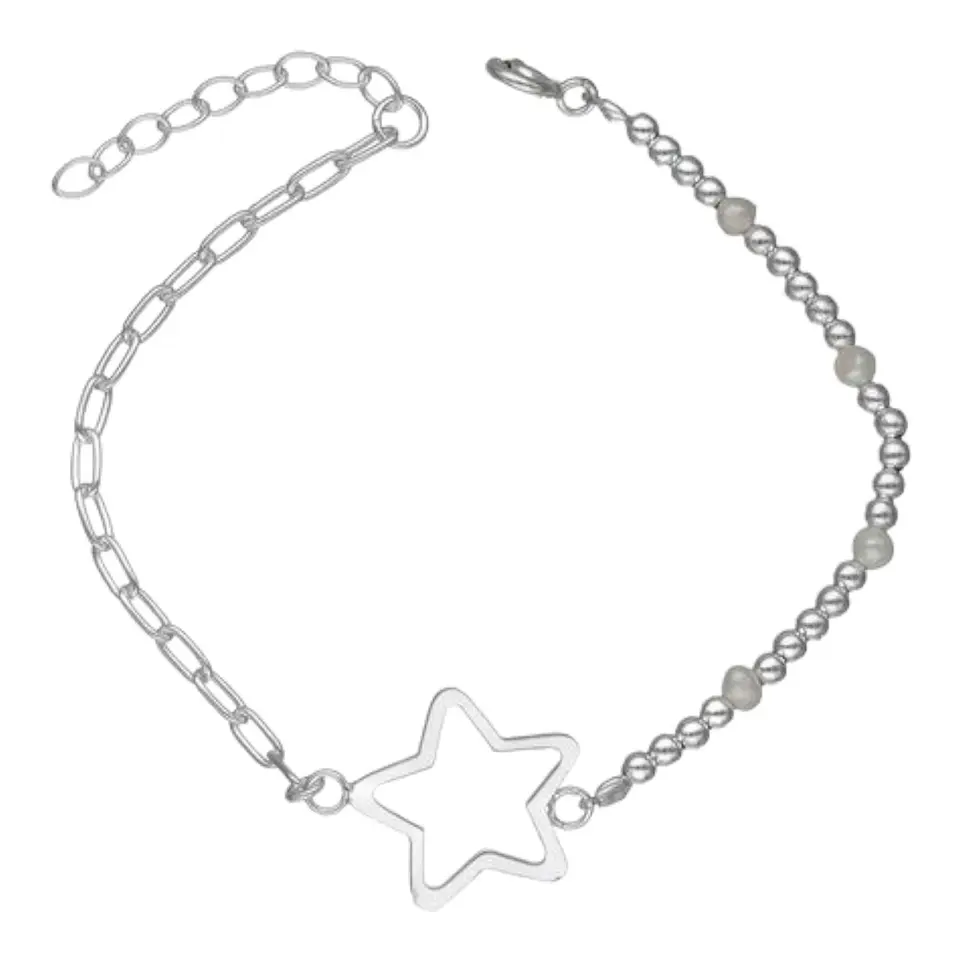 Pulsera estrella perlas esferas de plata 925 1