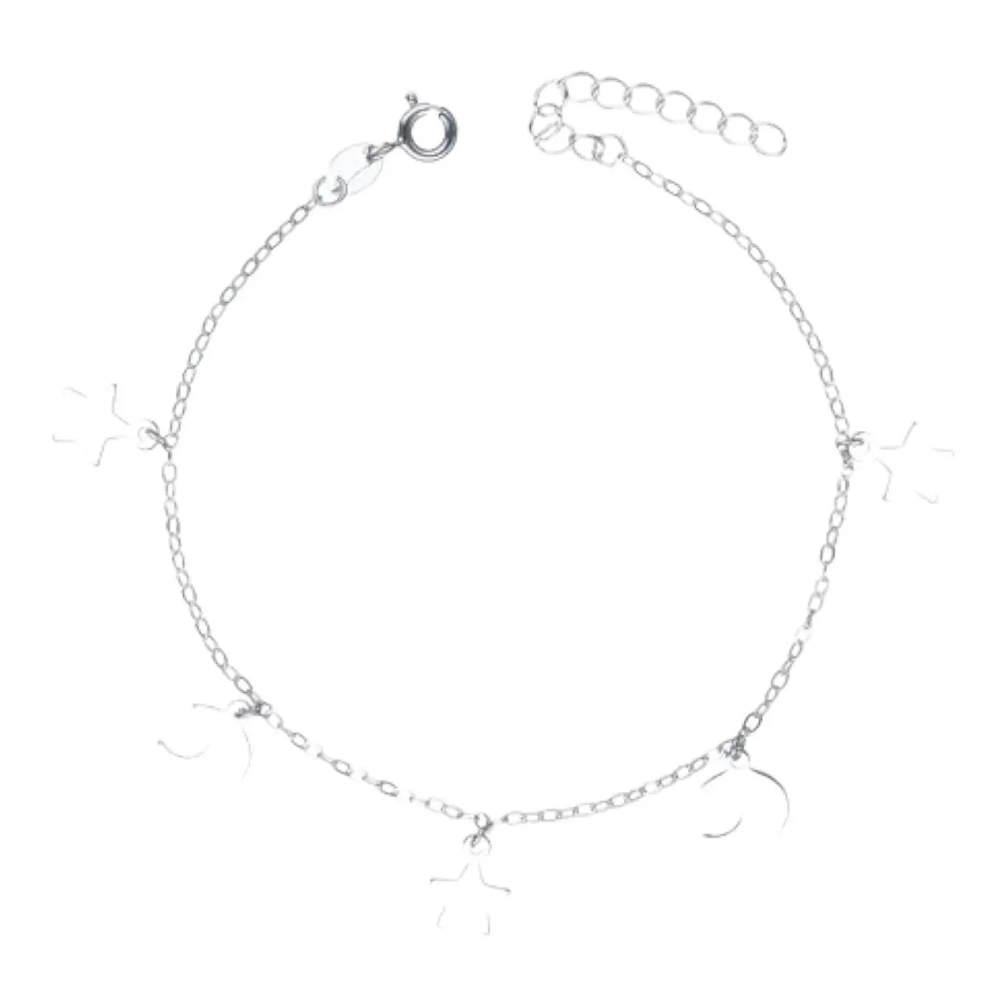 Pulsera media luna estrellas 20 cm de plata 925 1
