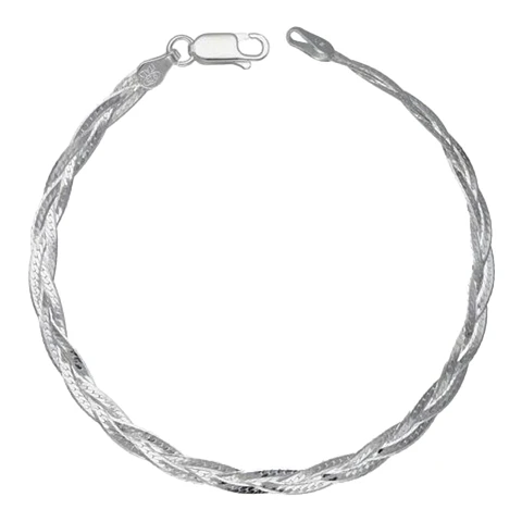 Pulsera cinta trenzada de plata 925