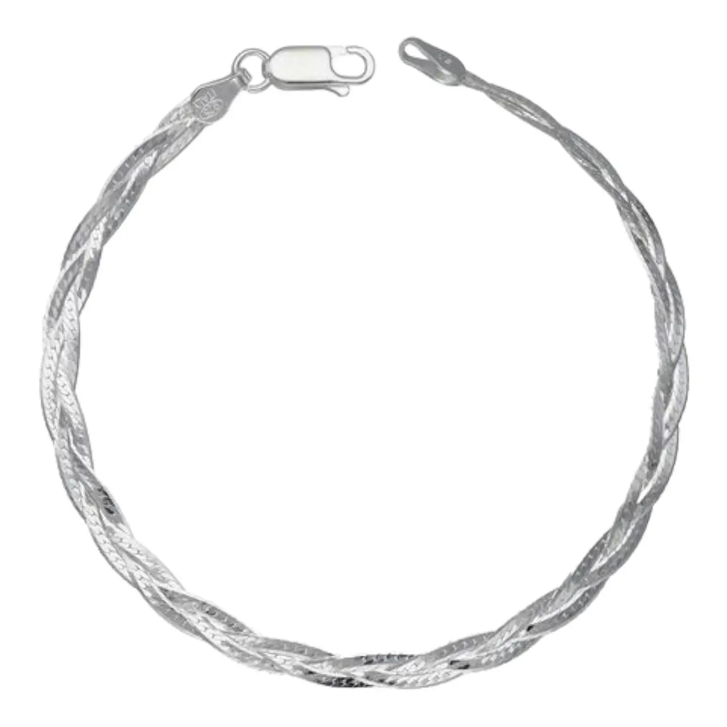 Pulsera cinta trenzada de plata 925 1