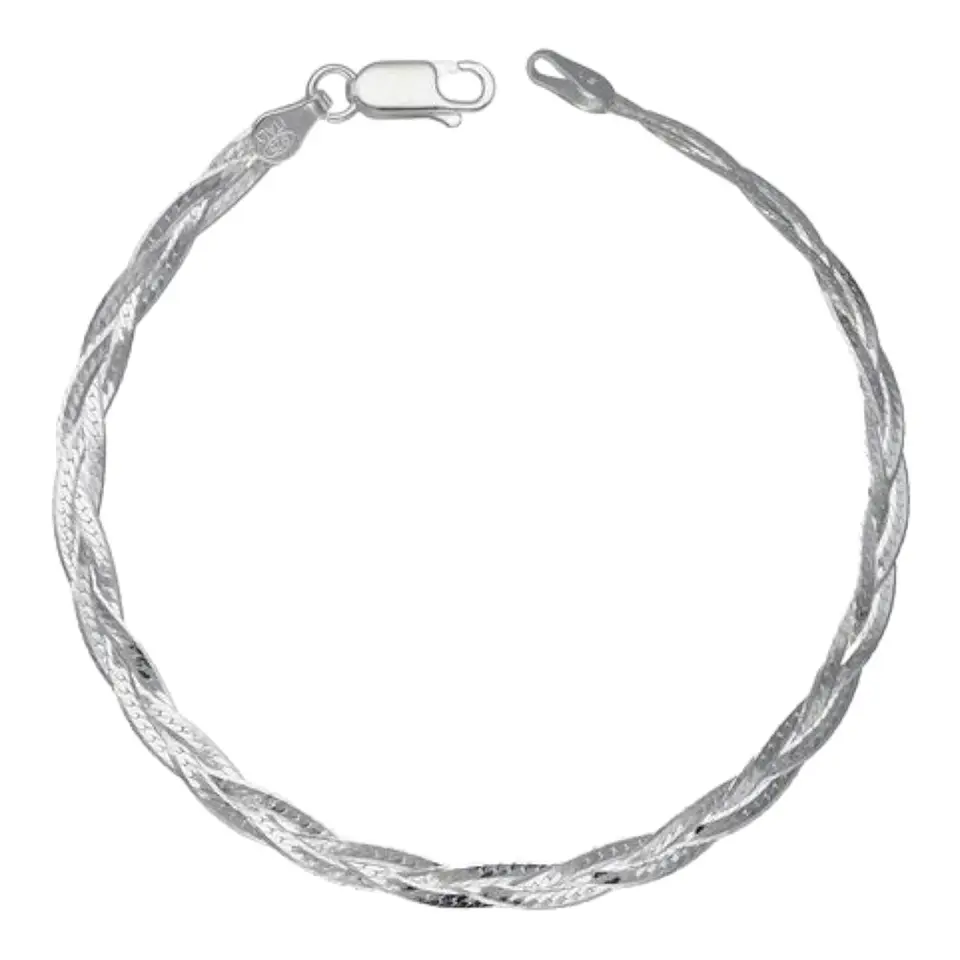 Pulsera cinta trenzada de plata 925 1