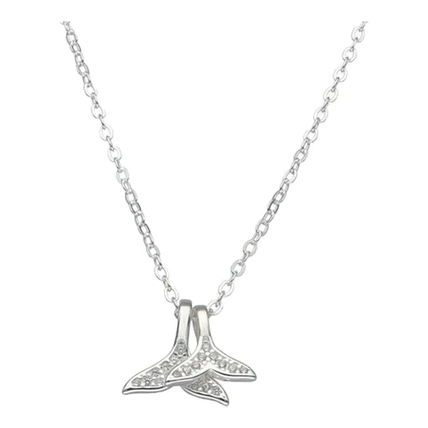 Collar colas de ballena con circones de plata 925