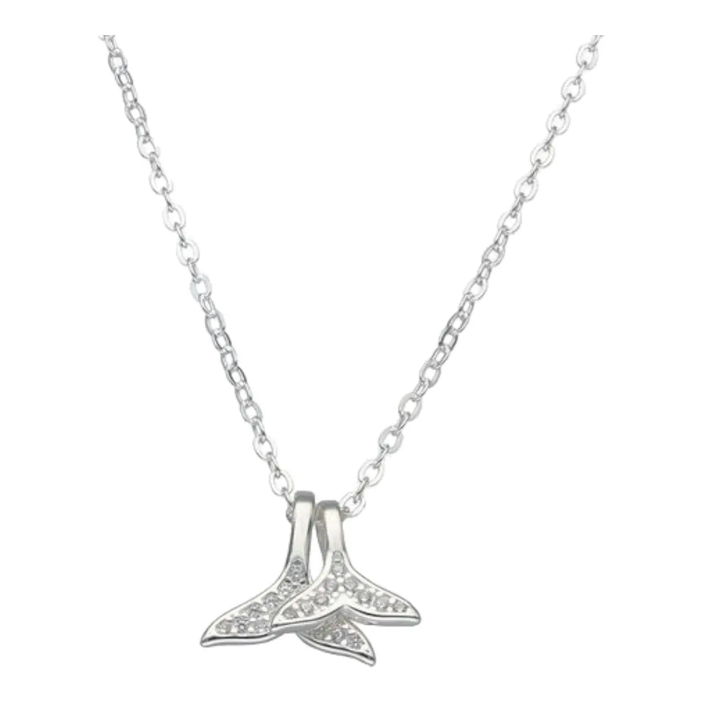 Collar colas de ballena con circones de plata 925 1