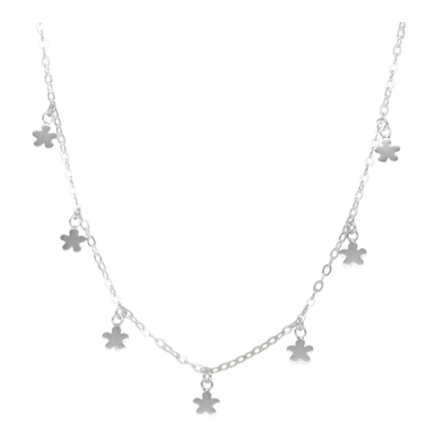 Collar choker ajustable flores 40 cm de plata 925 1