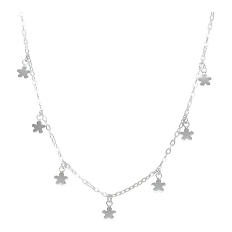 Collar choker ajustable flores 40 cm de plata 925 1