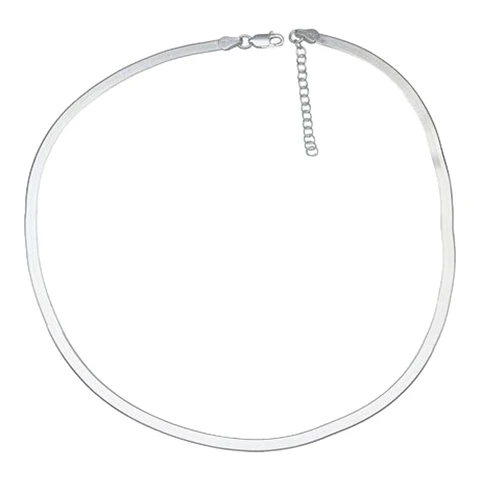 Collar choker ajustable cinta de plata 925