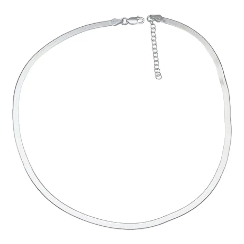 Collar choker ajustable cinta de plata 925 1