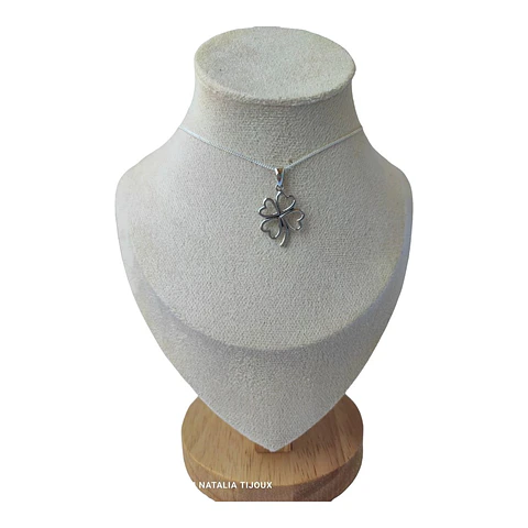 Cadena colgante trébol de plata 925