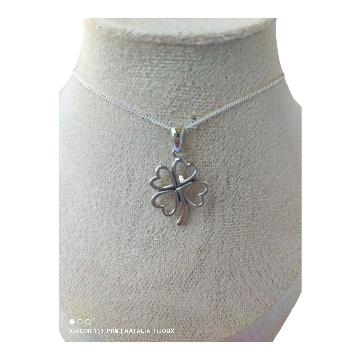 Cadena colgante trébol de plata 925 2