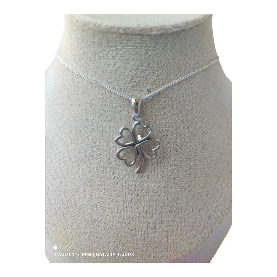 Cadena colgante trébol de plata 925 2