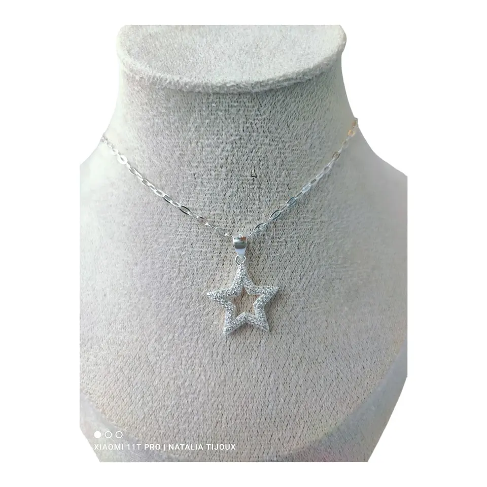 Cadena colgante estrella circones de plata 925 2