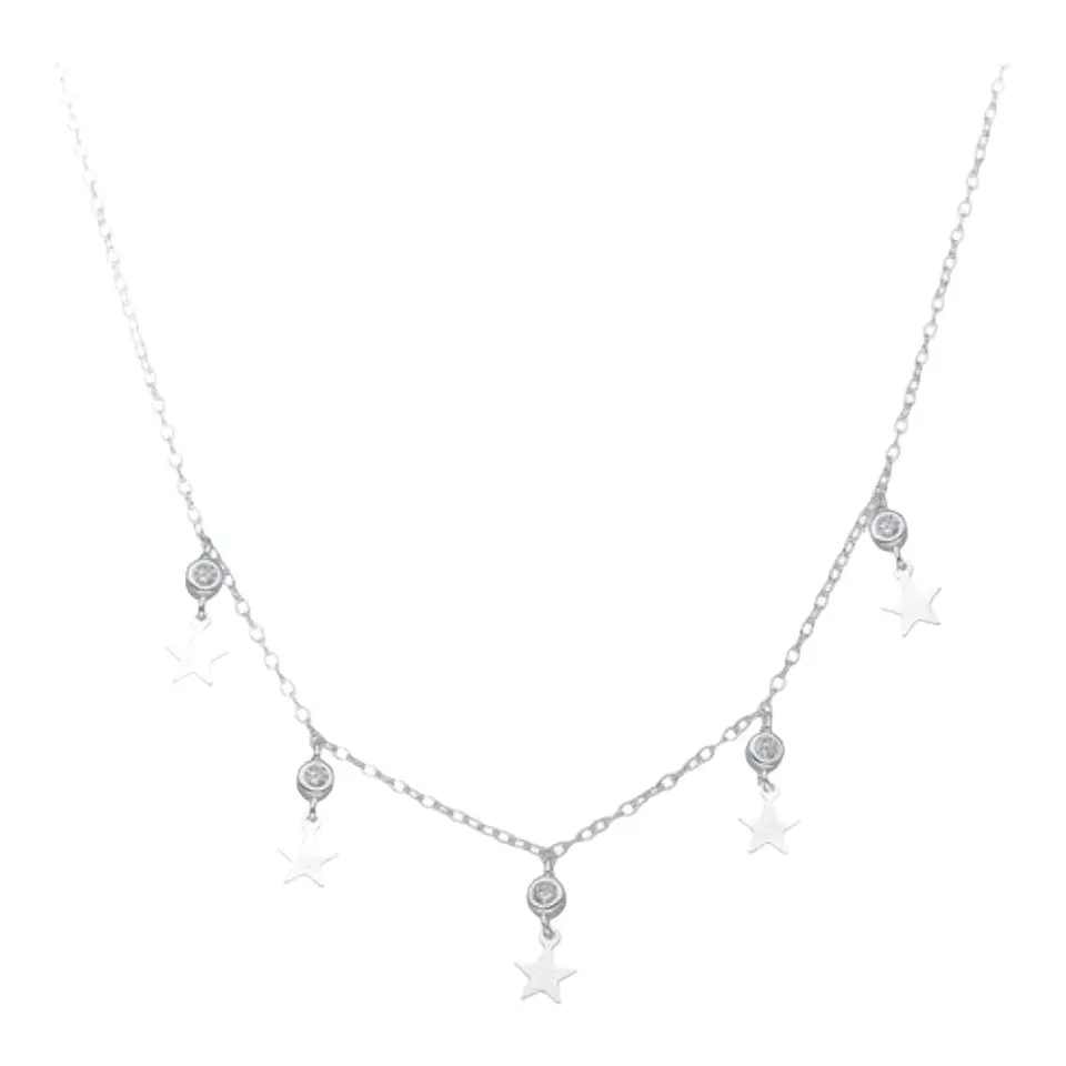 Collar circones estrellas colgante de plata 925 1