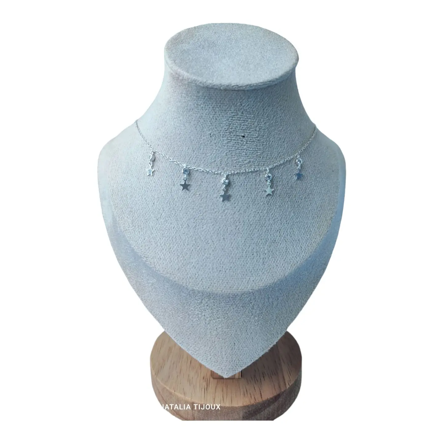 Collar circones estrellas colgante de plata 925 2