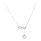 Collar infinito corazón circones de plata 925 - Miniatura 1