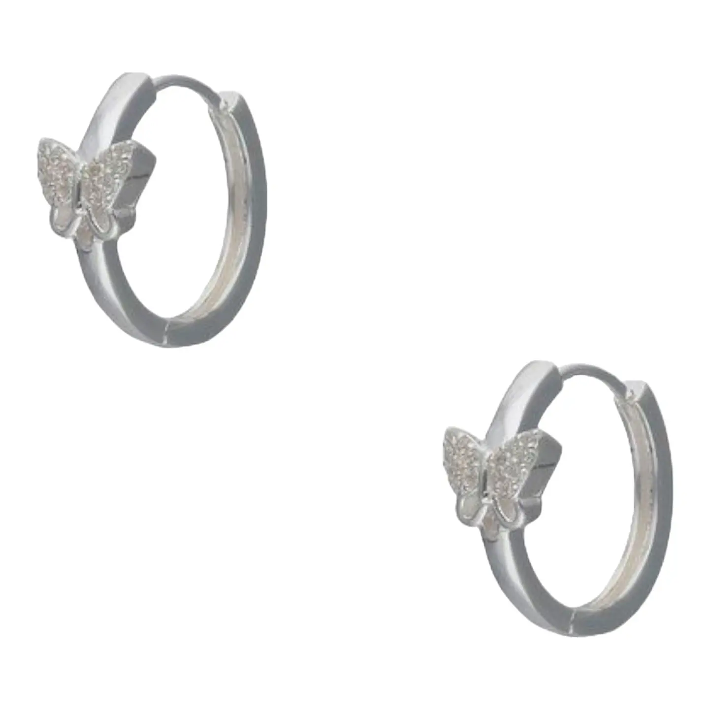 Aro argolla huggie mariposa circones de plata 925 1