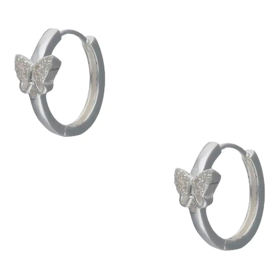 Aro argolla huggie mariposa circones de plata 925 1
