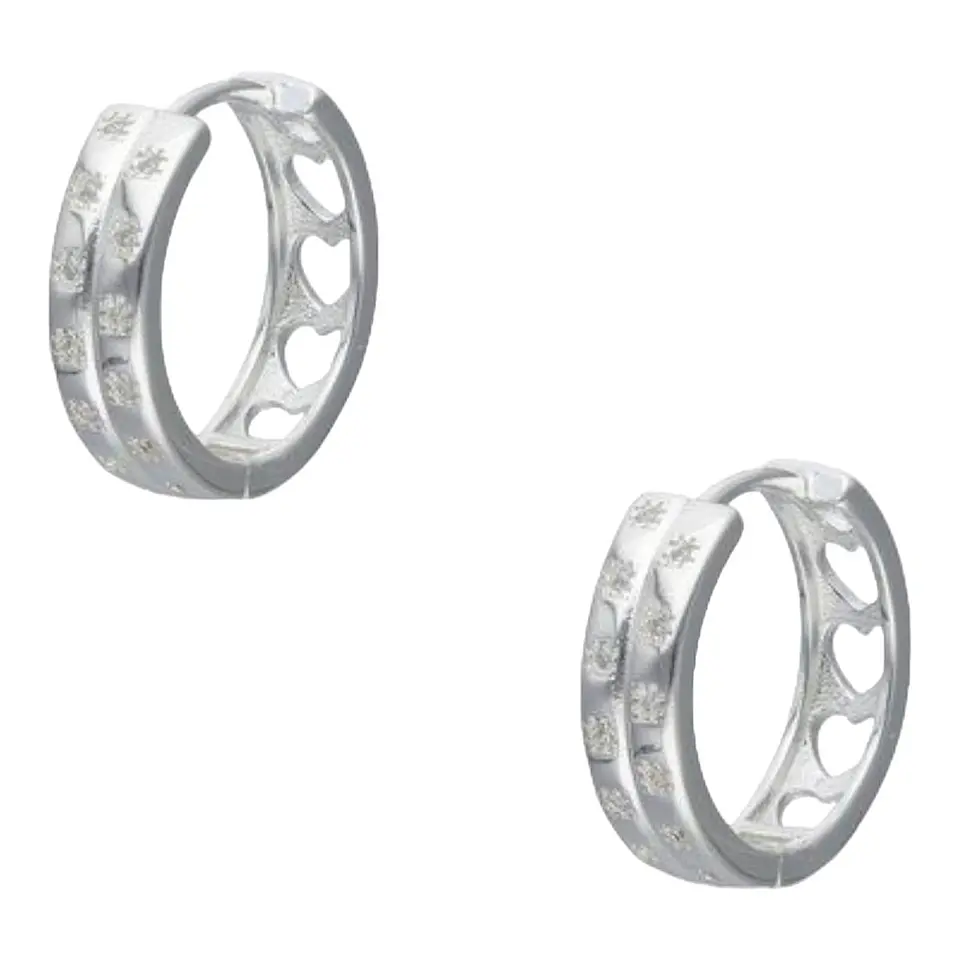 Aro argolla huggie corazones circones de plata 925 1