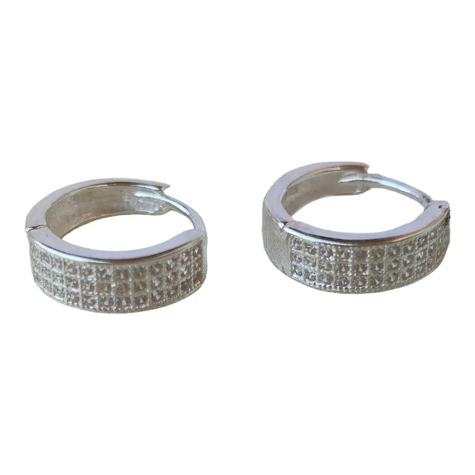 Aro argolla huggie circones de plata 925 2