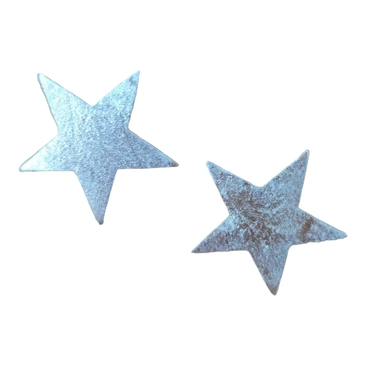Aros maxi estrella satinada de plata 925 1