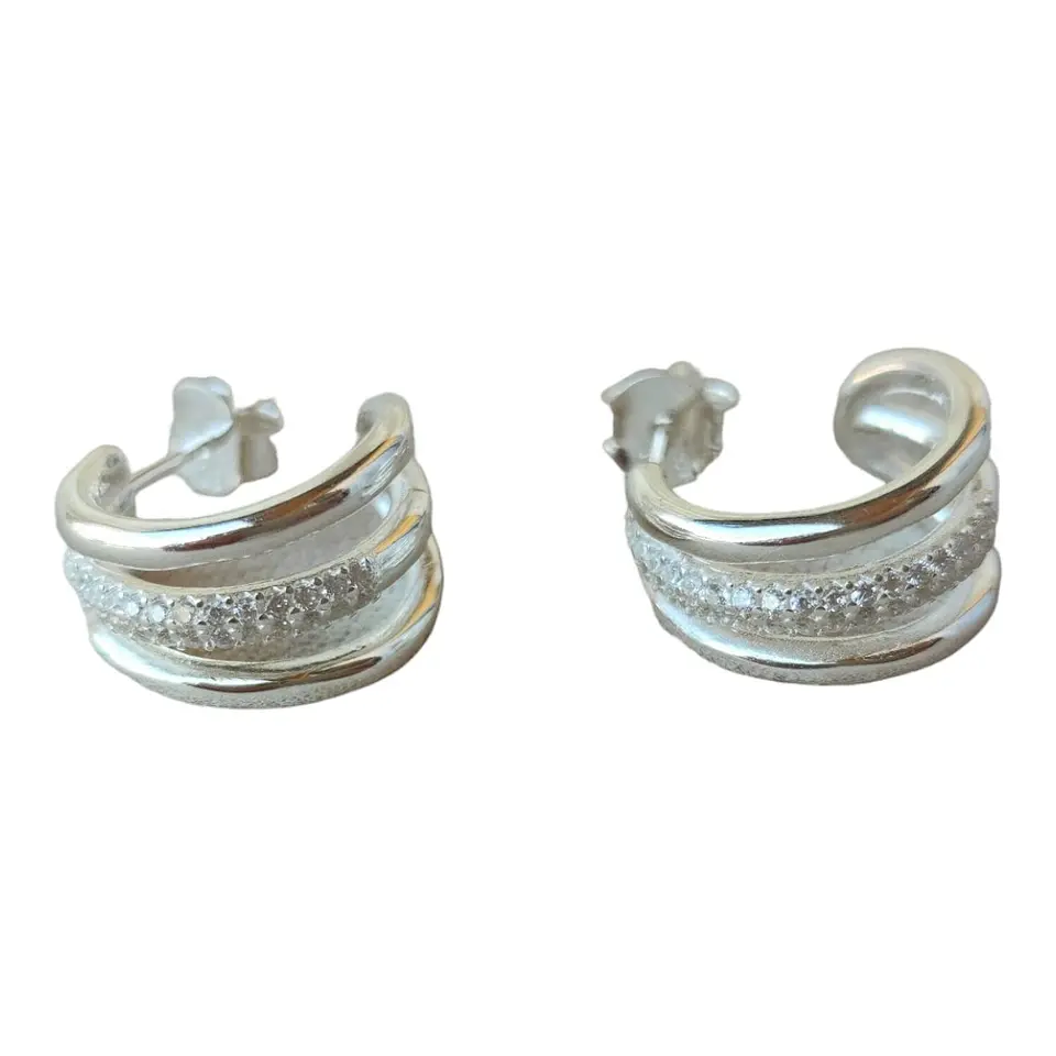 Semi argolla triple circones de plata 925 2