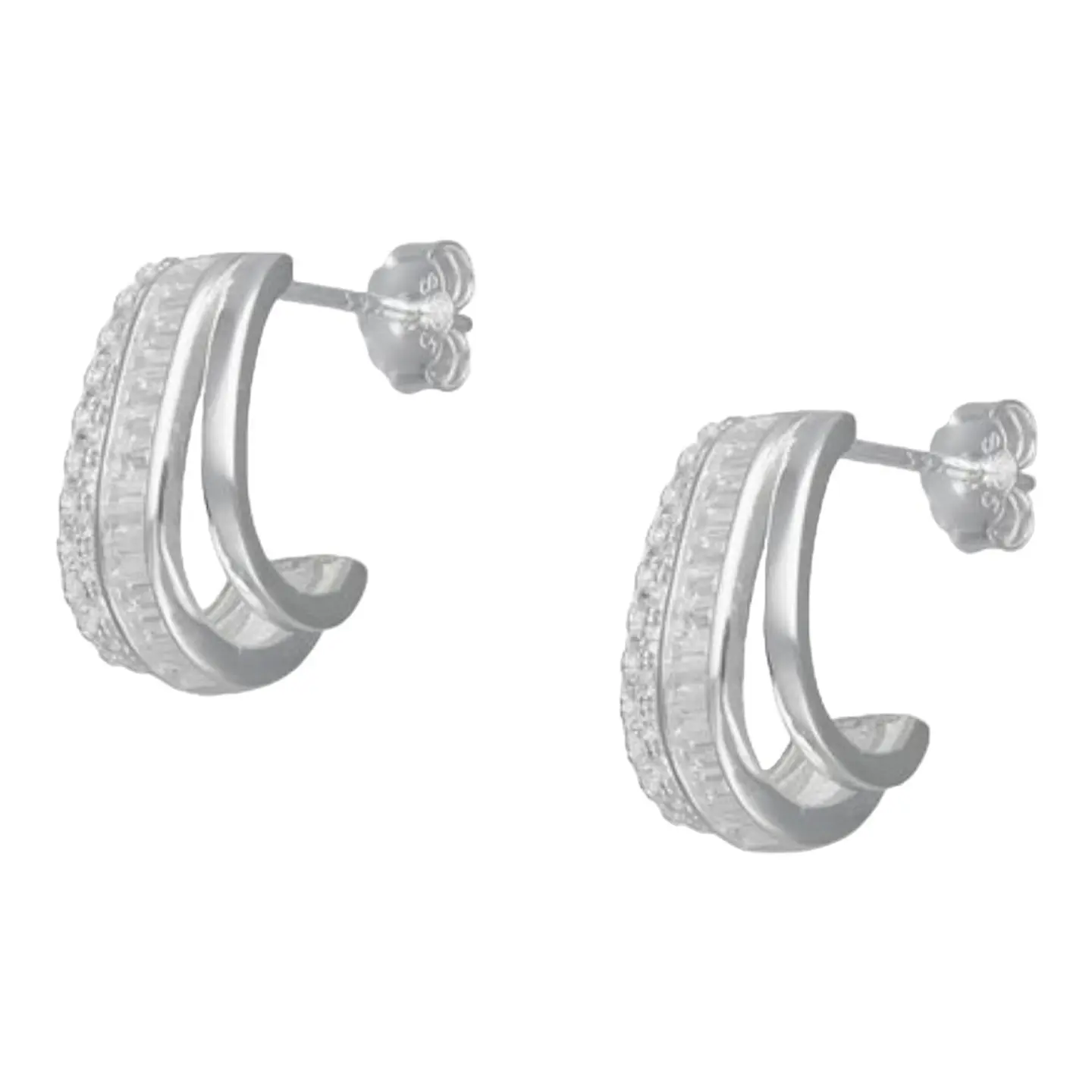 semi argolla triple circones baguette de plata 925 1