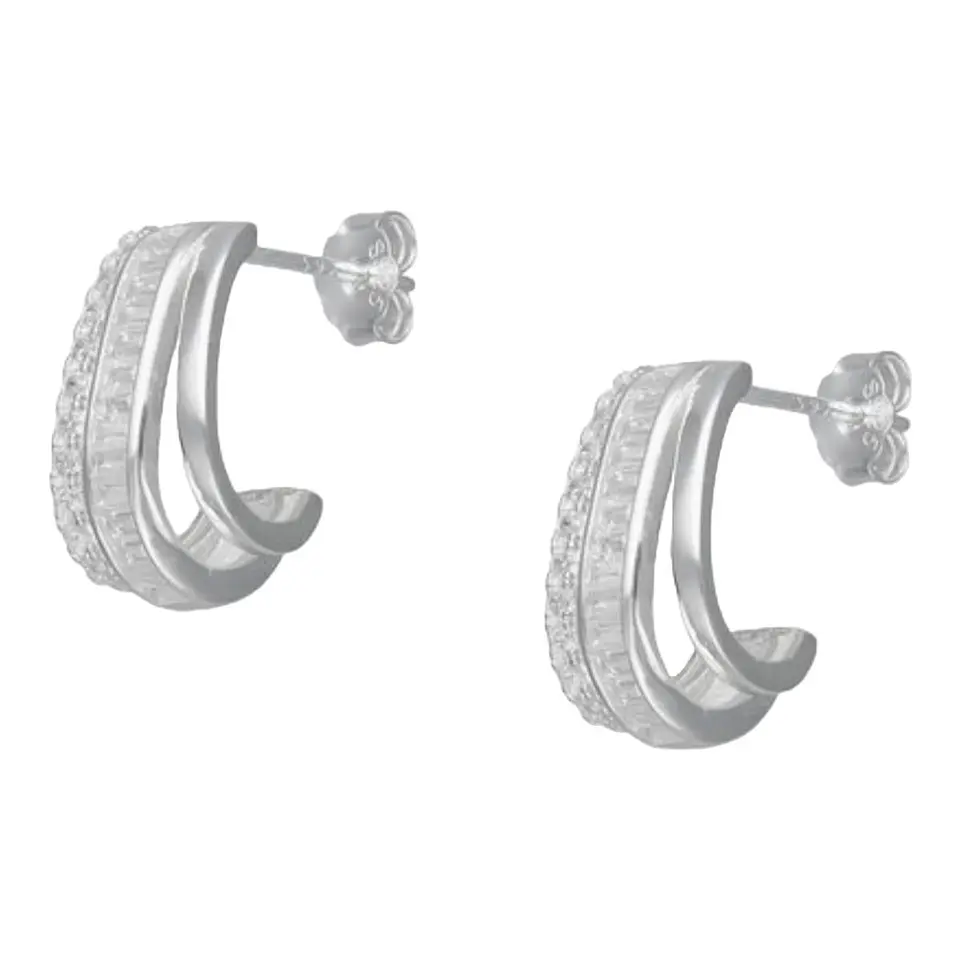 semi argolla triple circones baguette de plata 925 1