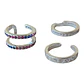 Set aros ear cuff circones multicolor de plata 925 - Miniatura 2