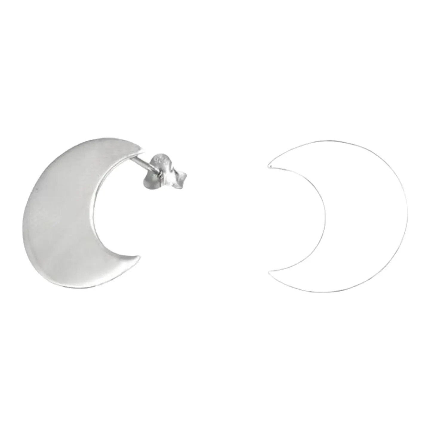 Aro maxi media luna de plata 925 2
