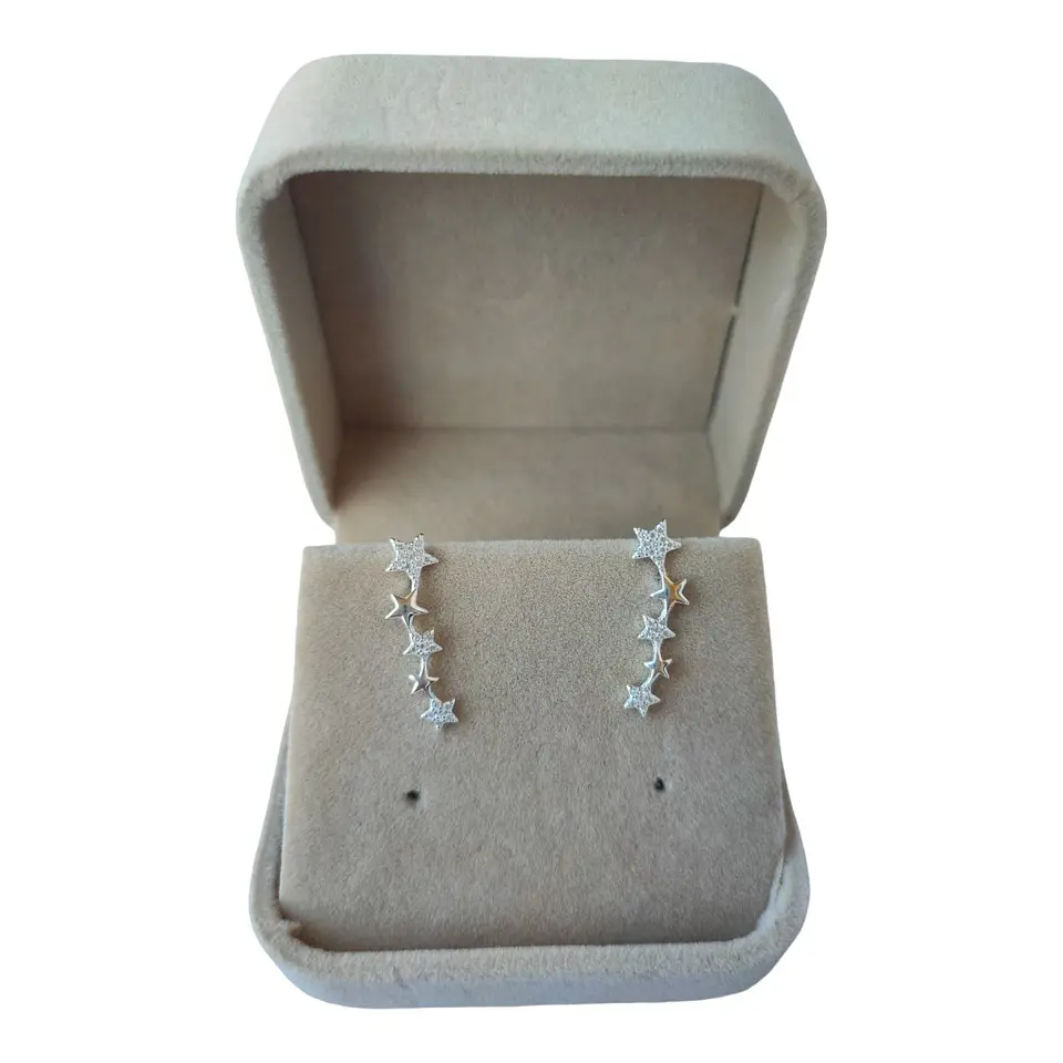 Aro trepador estrellas circones de plata 925 2