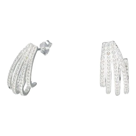 Aros semi argollas circones de plata 925