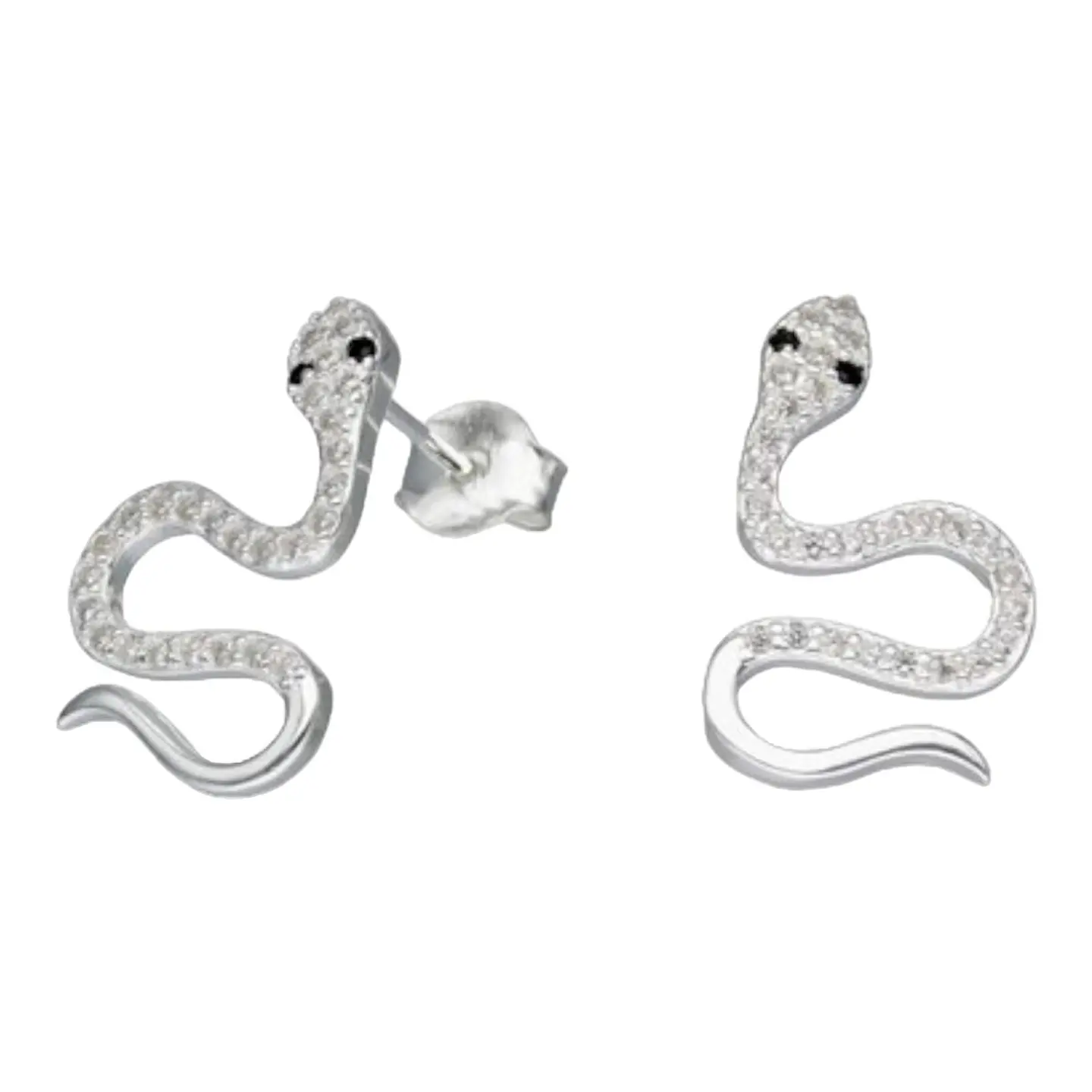 Aros serpiente circones onix de plata 925 1