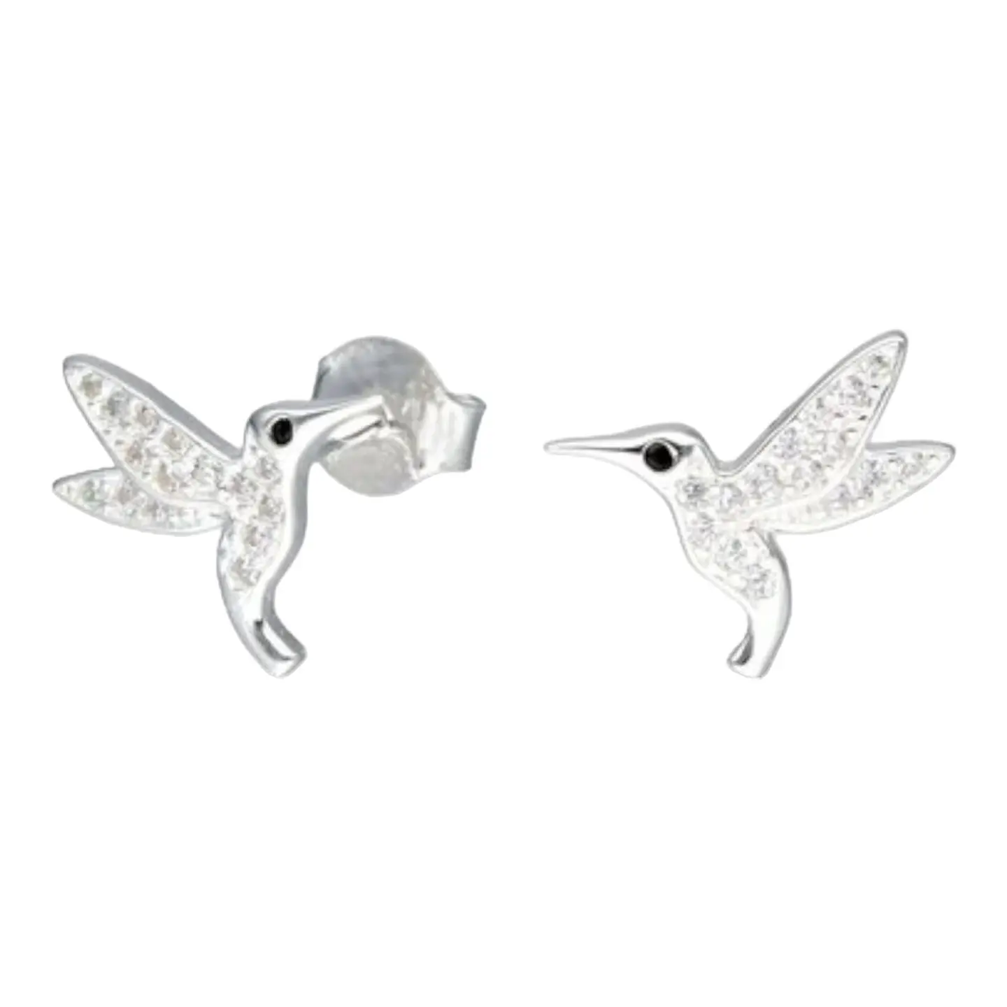 Aro colibrí circones onix de plata 925 1
