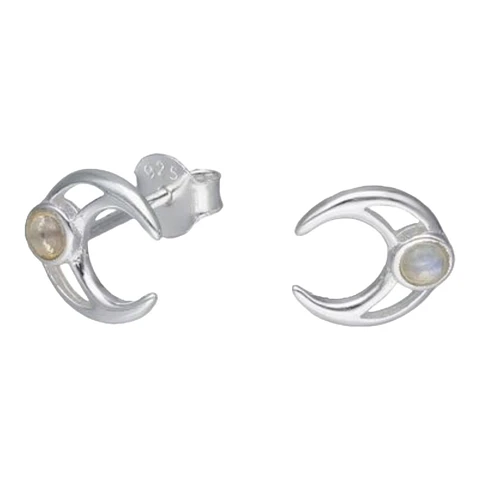 Aro piedra media luna de plata 925