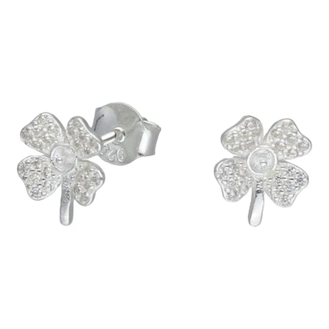 Aros trébol circones de plata 925