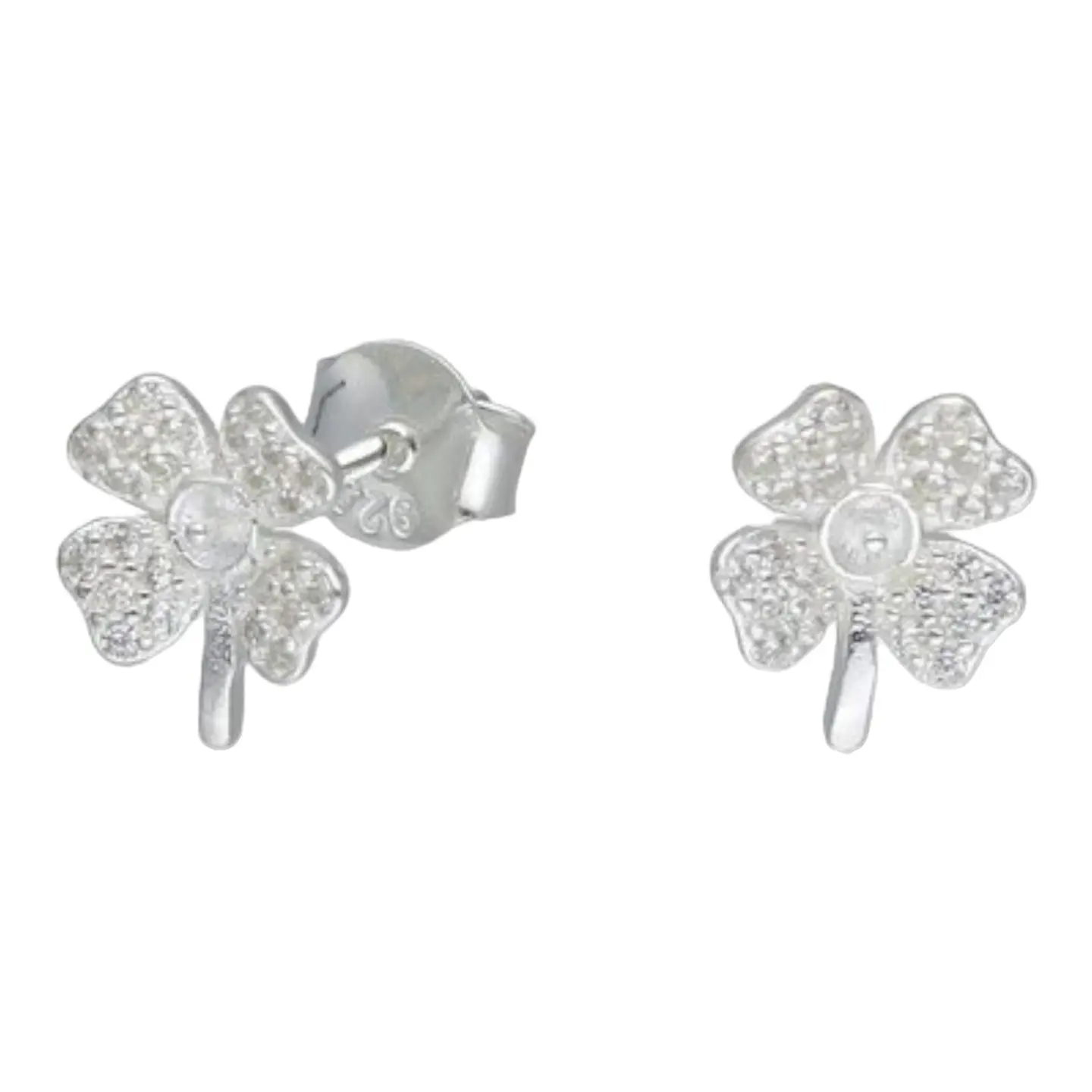 Aros trébol circones de plata 925 1