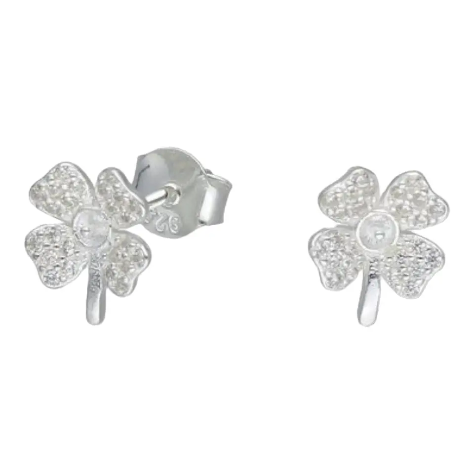 Aros trébol circones de plata 925 1