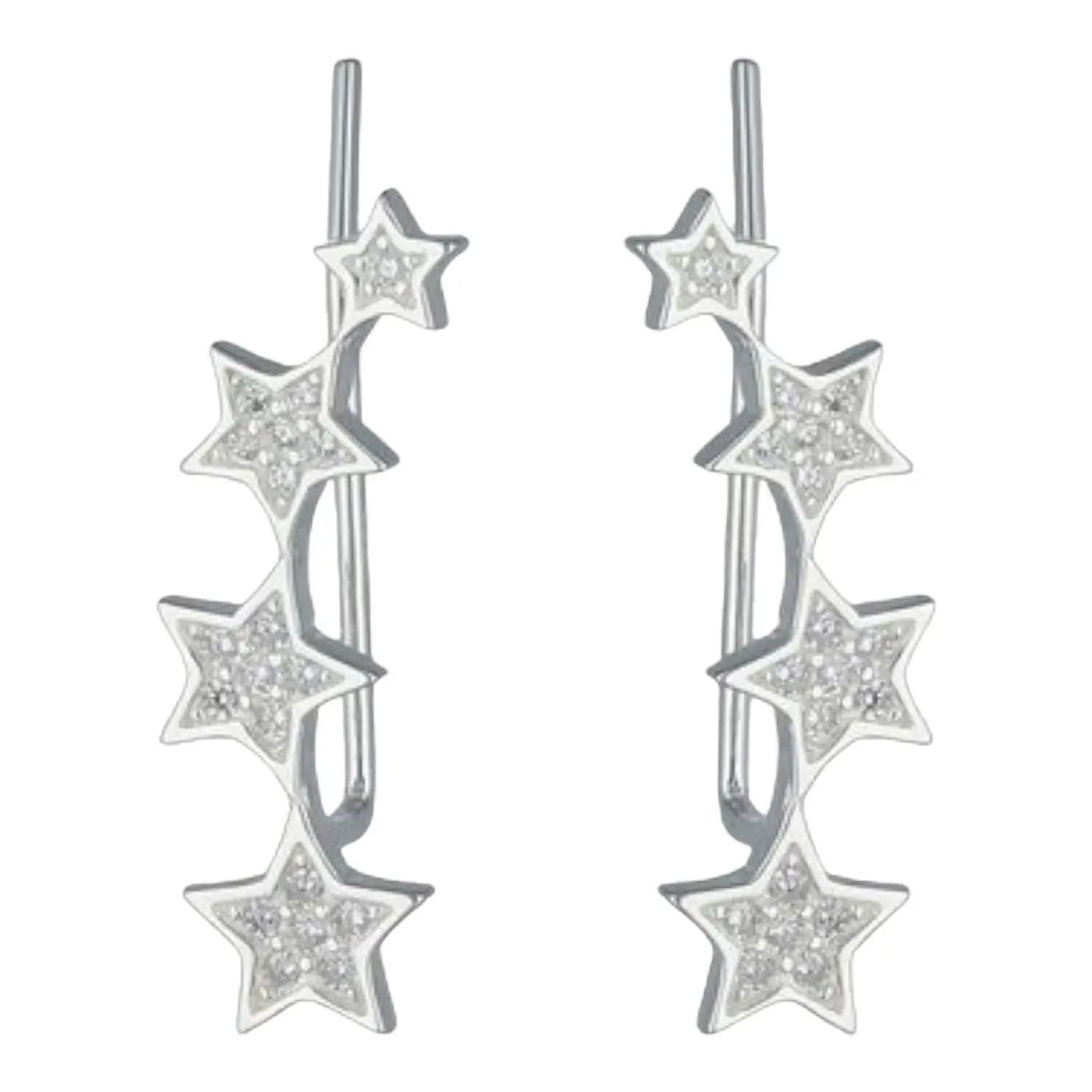 Aro trepador estrellas circones de plata 925 1