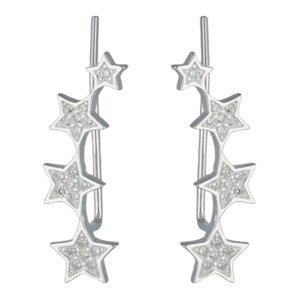 Aro trepador estrellas circones de plata 925 1