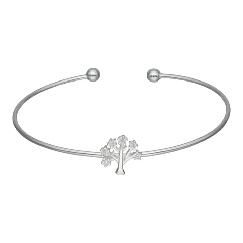 Esclava ajustable árbol de la vida circones de plata 925