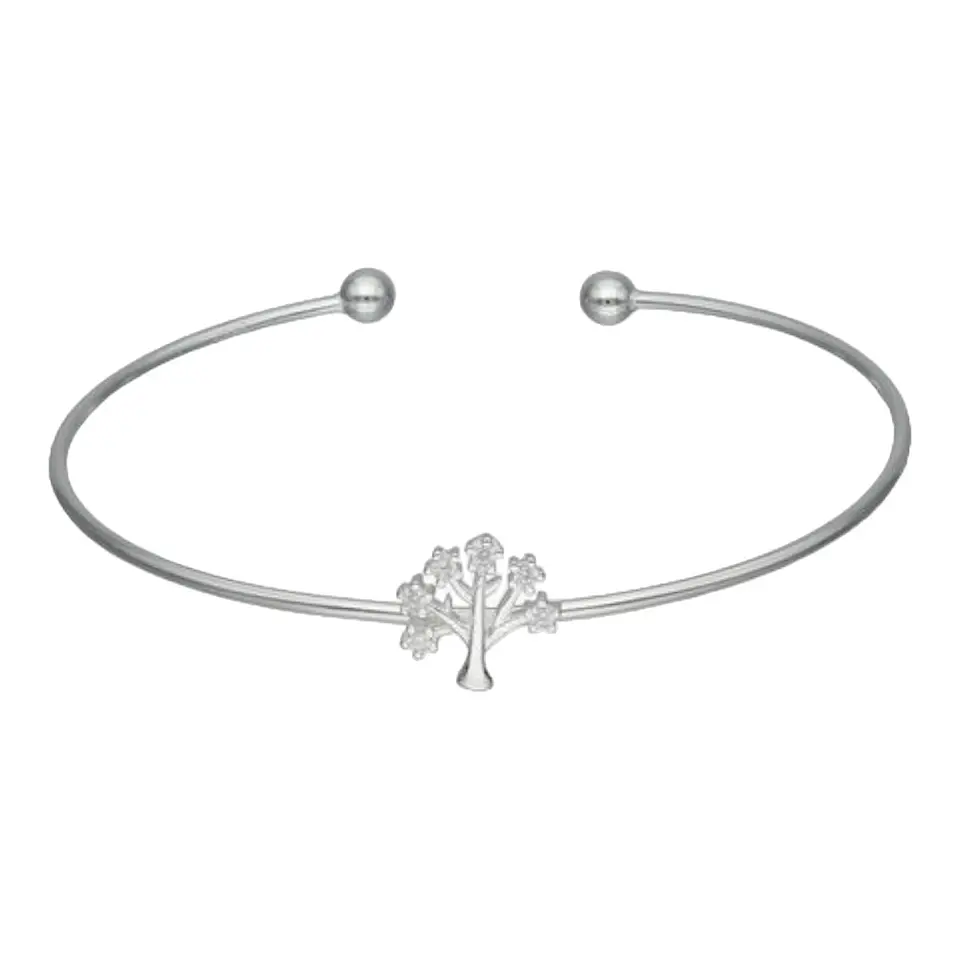Esclava ajustable árbol de la vida circones de plata 925 1